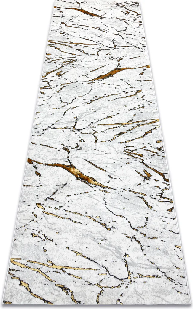 Tapis Allure 1963 structuré marbre blanc glamour - Format 60x200 cm