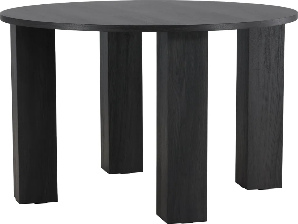 Table à manger Juno Ø120cm noire avec plateau mat et design circulaire - 2