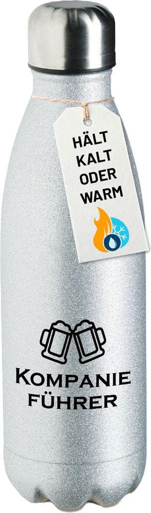 Huuraa Trinkflasche Kompanieführer Schützenfest 500ml Silver Edelstahl Wasserflasche Trinkflasche Geschenkidee