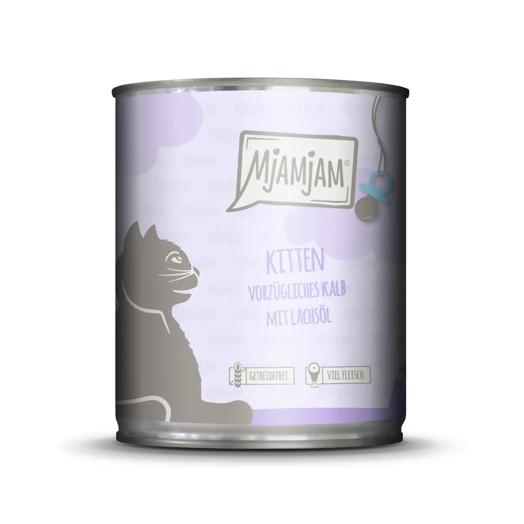 Alimentation Complète Chatons MjAMjAM Veau 6x400g pour Croissance et Pelage