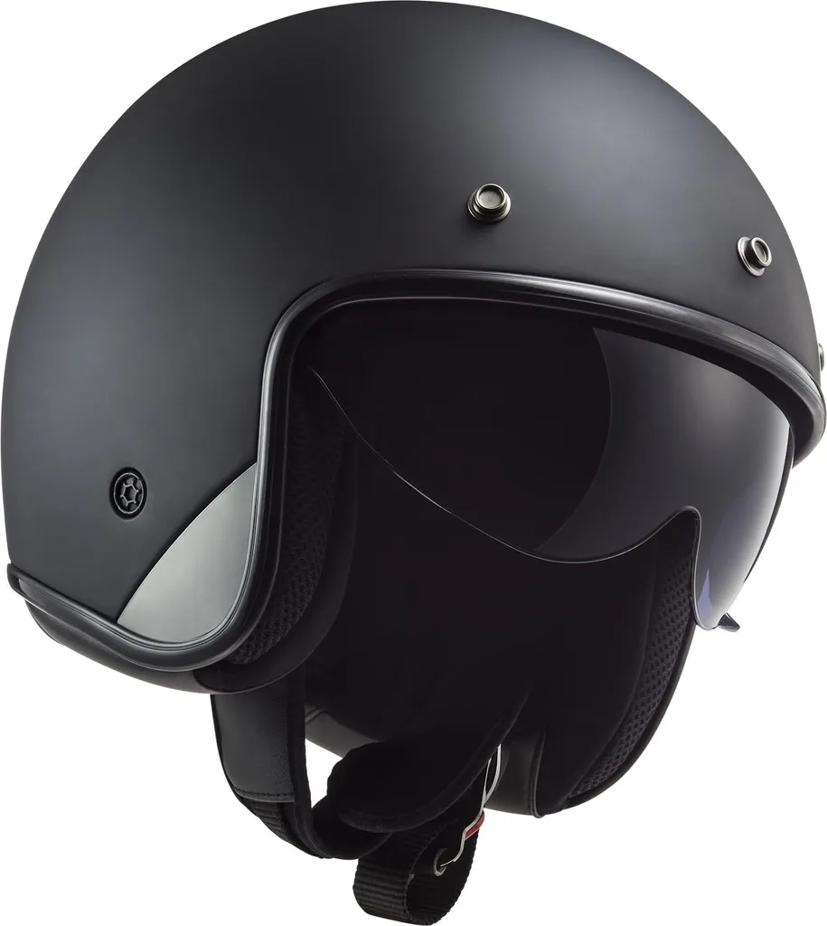 Casque Jet LS2 OF601 Bob II Solid Noir Mat Taille M 57-58 cm Rétro - 6