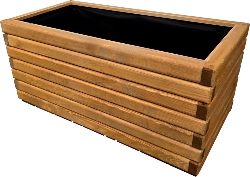 HolzGarden Pflanzkübel Holz Rechteckig 80x40x40 cm Imprägniert Farbe Pinia Wetterfest Blumenkasten Blumentopf Balkon Garten Pflanzkasten 88l