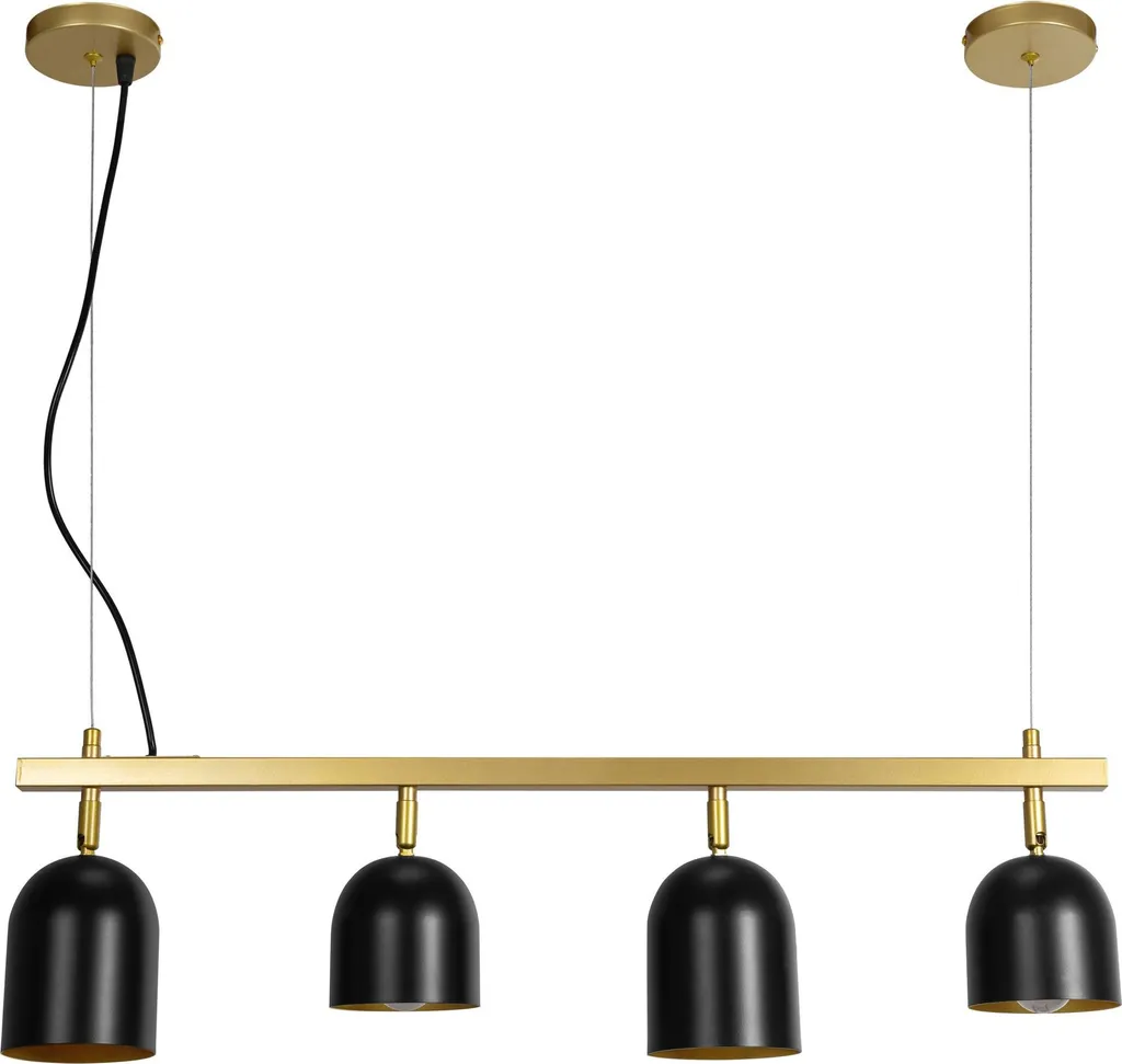Lampe de Cuisine Suspendue Toolight APP1031-4CP pour Table à Manger Noire