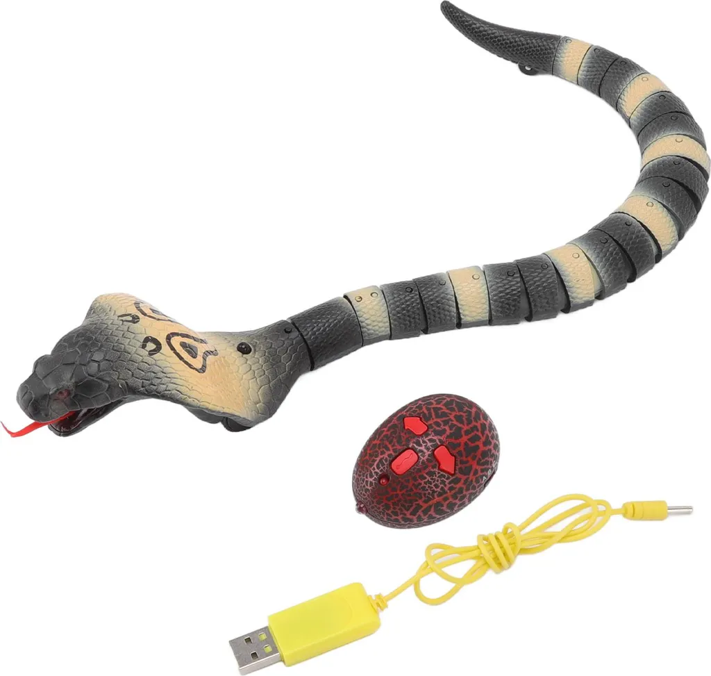 Serpent radiocommandé rechargeable avec mouvement de queue fluide et USB