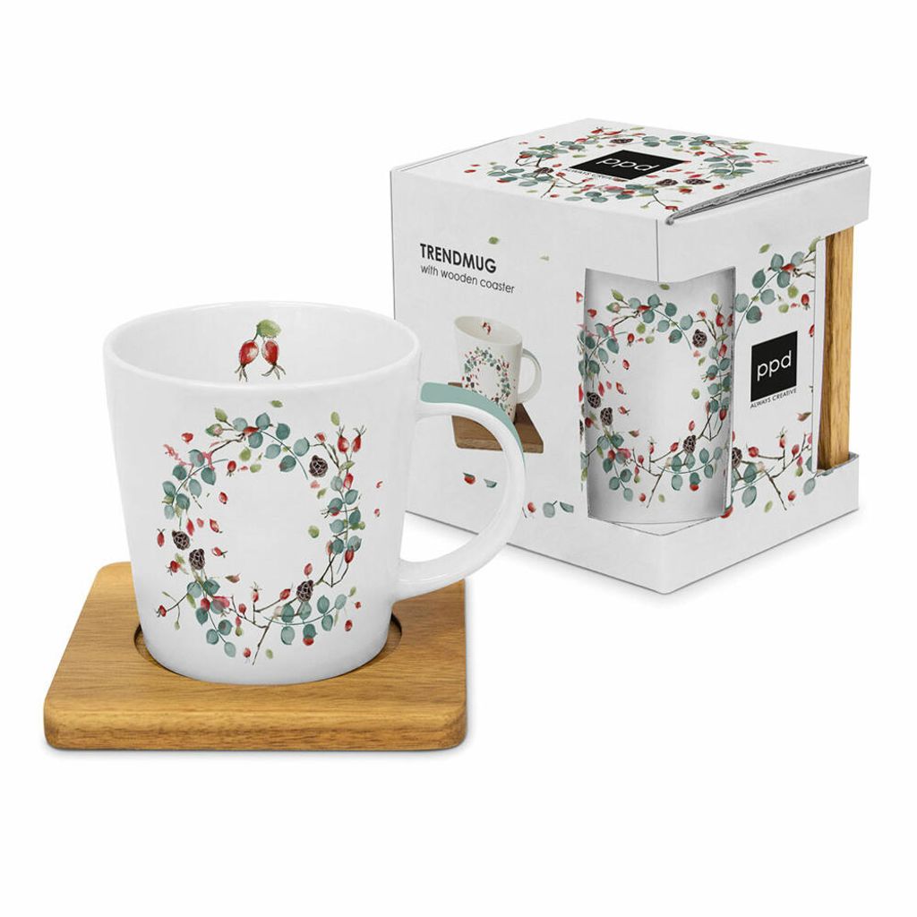 Mug Orchestra Trend PPD - Porcelaine, 400 Ml, Livré En Boîte Cadeau, Design Blanc/noir