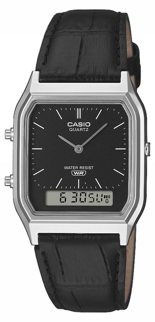 Casio Armbanduhr AQ-230EL-1AEF analog-digital mit Lederband Produktbild 