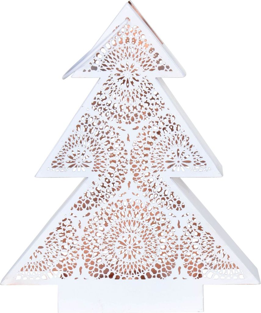 Windlicht Tree weiss/kupfer 26x8x31cm