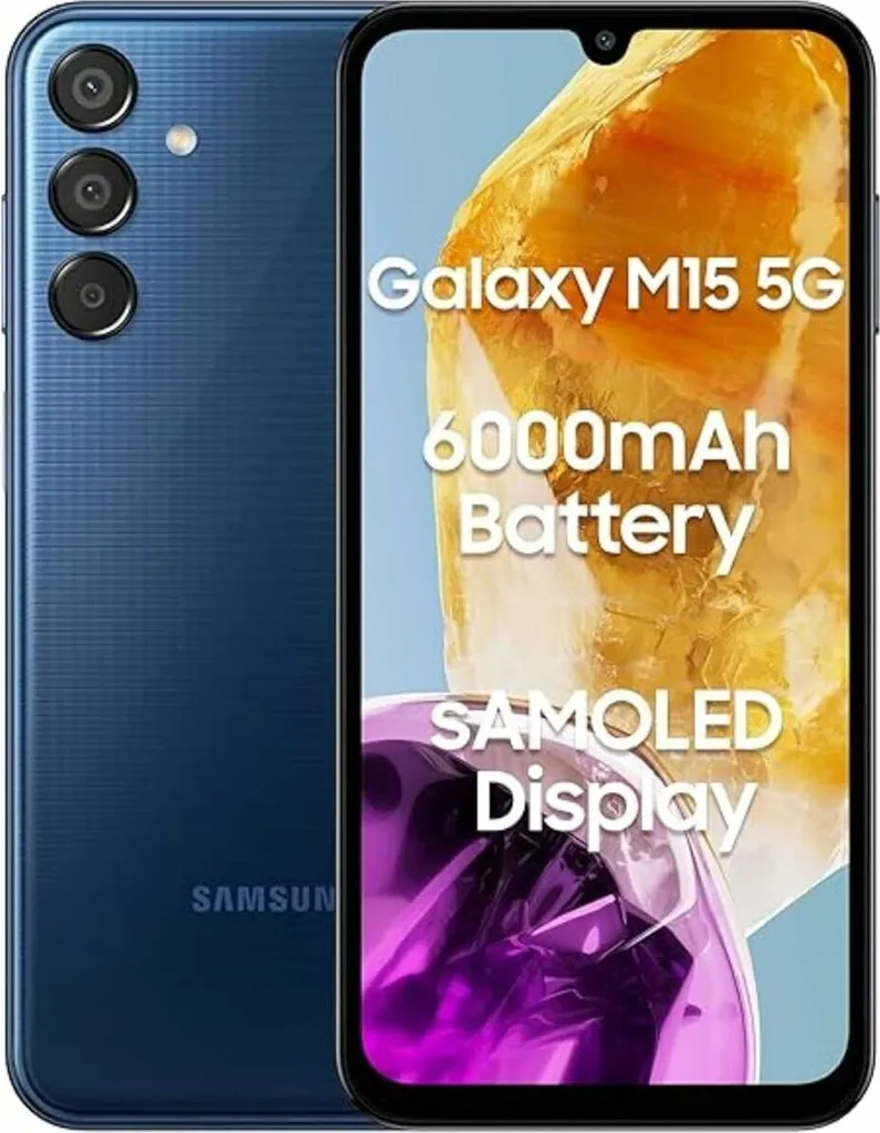 Samsung Galaxy M15 , 16,5 cm (6.5"), 1080 x 2340 Pixel, 4 GB, 128 GB, 50 MP, Blau