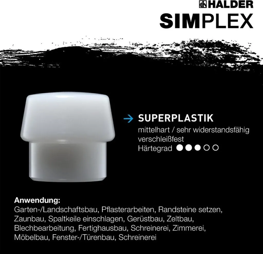 SIMPLEX Mazza Soft-Face Ø 40 | Gomma e Superplastica Halder - 10