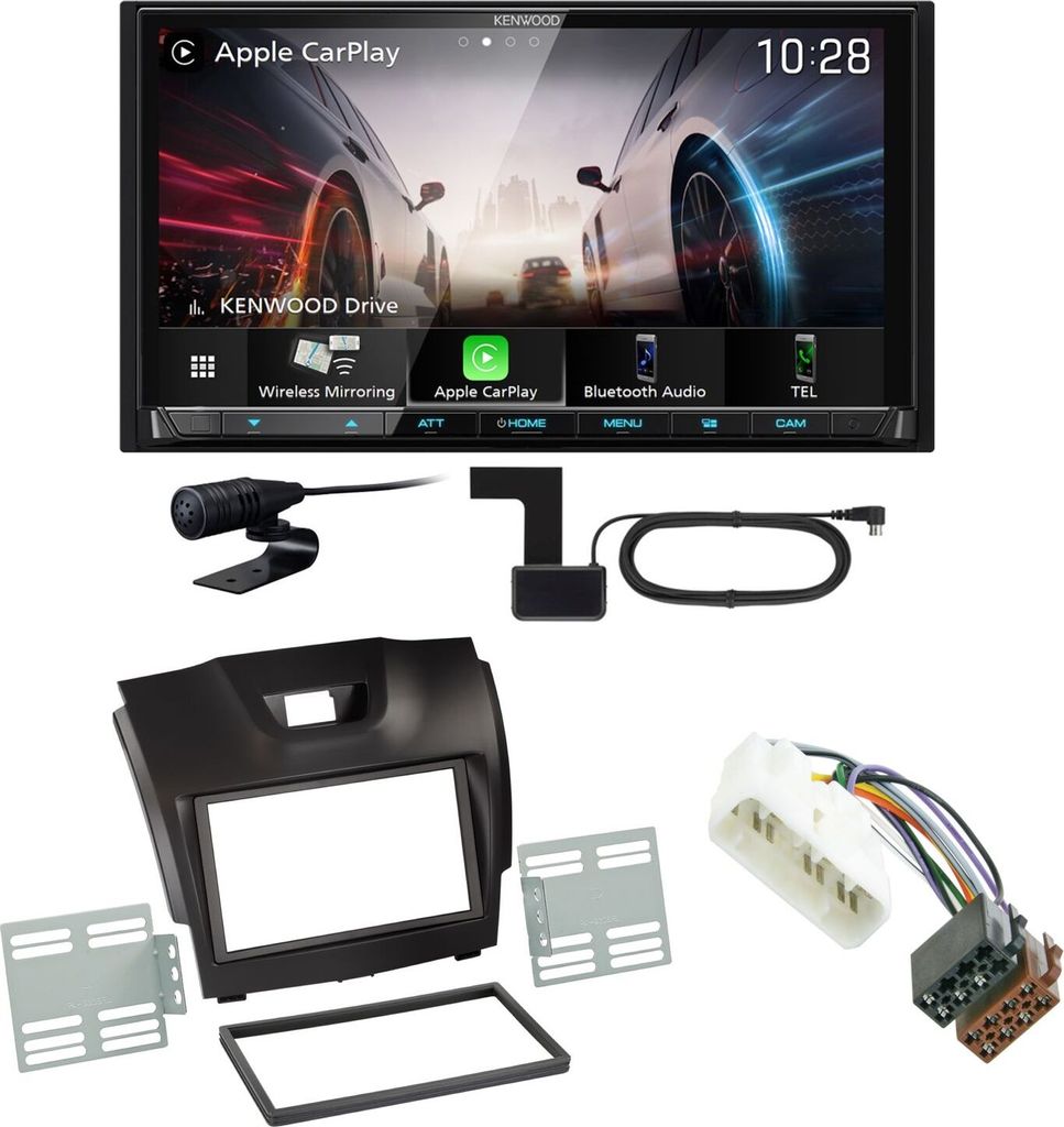 Kenwood DMX8021DABS Android Auto CarPlay Einbauset für Isuzu D-Max 2
