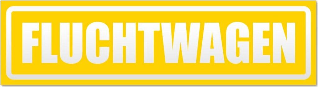 Fluchtwagen invertiert Magnetschild Schild magnetisch