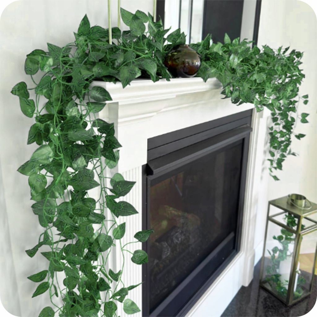 16 Stck Knstliche Efeu Girlande - Realistische Deko Ranken Fr Wand, Regal  & Innenrume