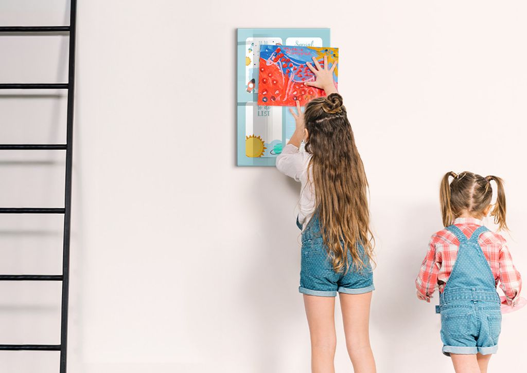 Magnetische Wandtafel - Schwarzer Marker + Schwamm + Magnete - 40 x 60 cm - Galactic Planner