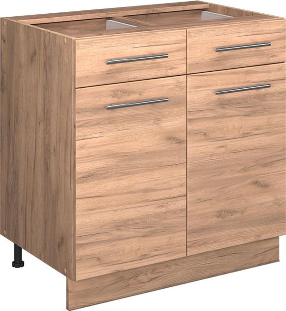 Vicco Küchenunterschrank Fame-Line, 80 cm , AP Eiche, Goldkraft Eiche/Goldkraft Eiche