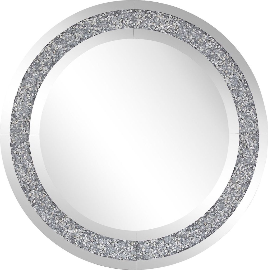 BELIANI Wandspiegel Silber Glas ø70 cm mit dekorativem Rahmen Rund Modern Wohnaccessoires Wohnzimmer Schlafzimmer Wohnbereich