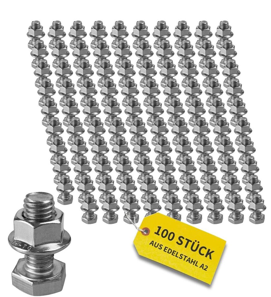 M10 100x Sechskantschrauben Edelstahl A2-70 mit Produktbild 