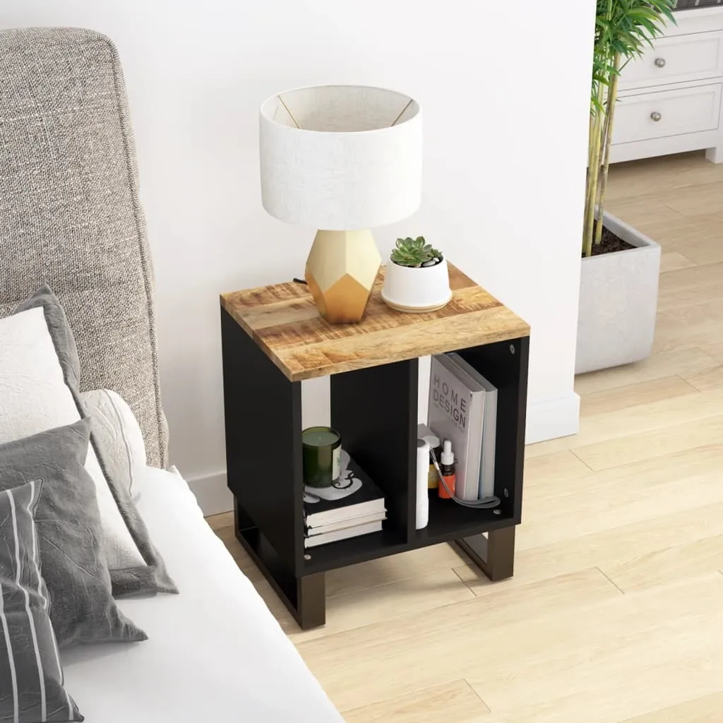 Petite table basse d'appoint gain de place bois mangue 40x31x46 cm