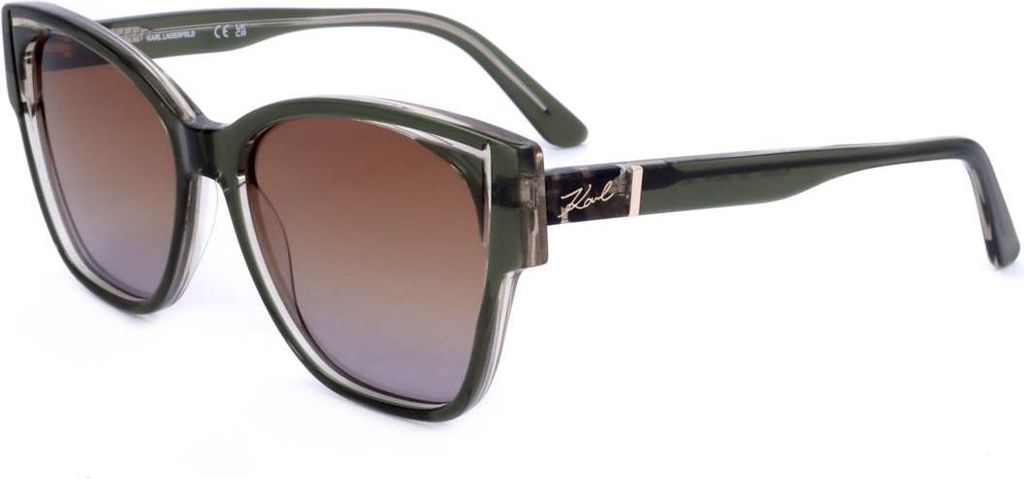 Karl Lagerfeld Rechteckige, abgewinkelte Damen-Sonnenbrille aus Acetat KL6069S