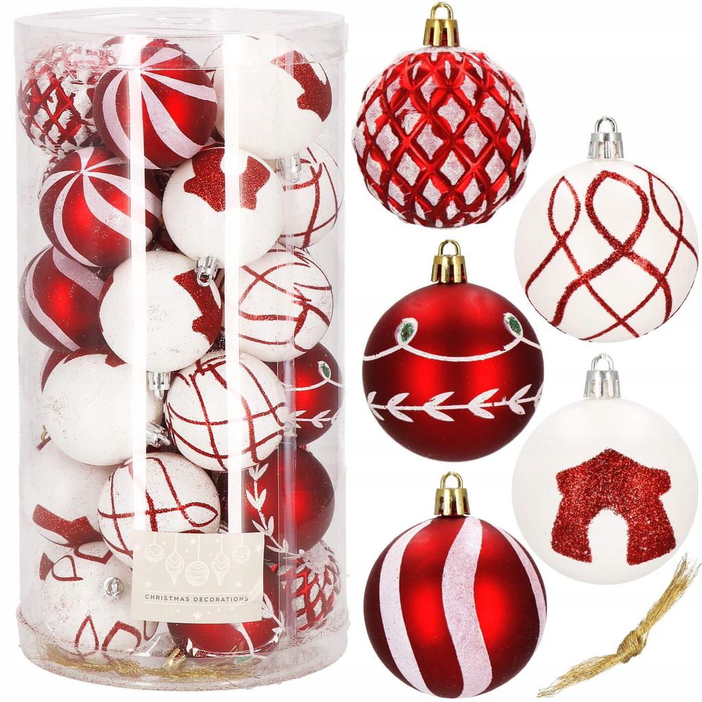 Boules de Noël en plastique Set de 30 boules de Noël 6 cm Image du produit 