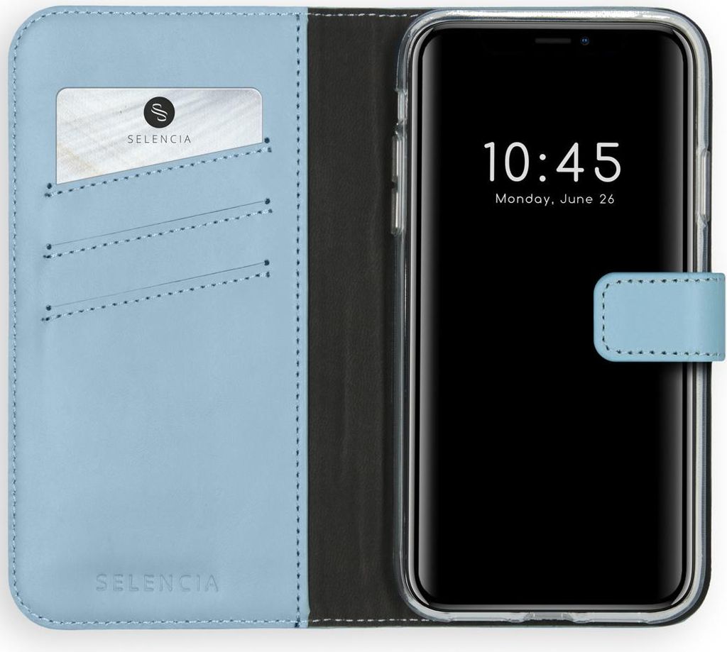 Selencia Echtleder Klapphülle iPhone 11 - Air Blue