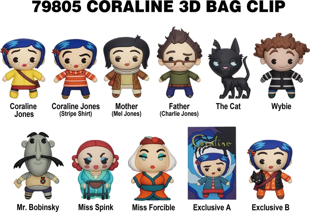 Coraline série 1 étiquettes 3D en PVC souple - Boîte de 24 unités Pro