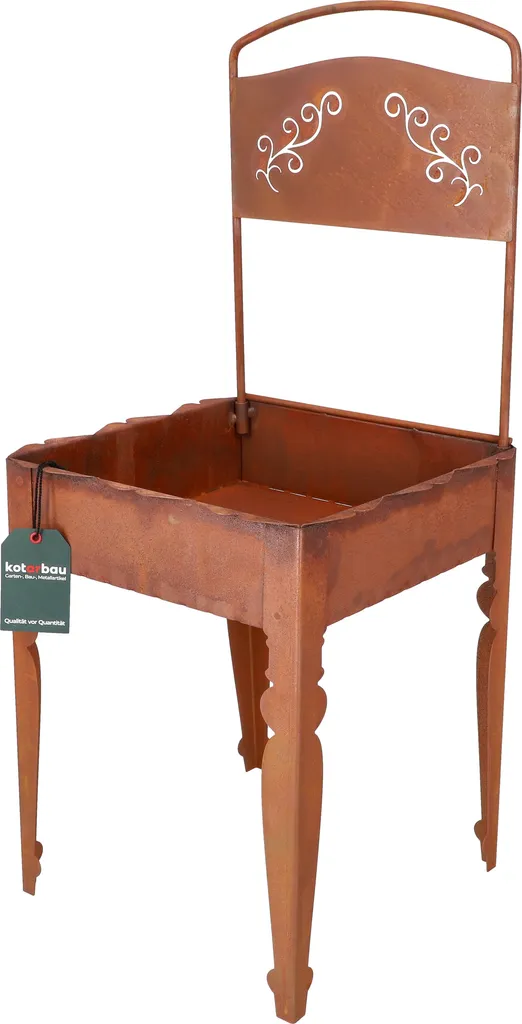 Chaise en Métal Rouillé de 75 cm pour Ambiance de Jardin Rétro Chic
