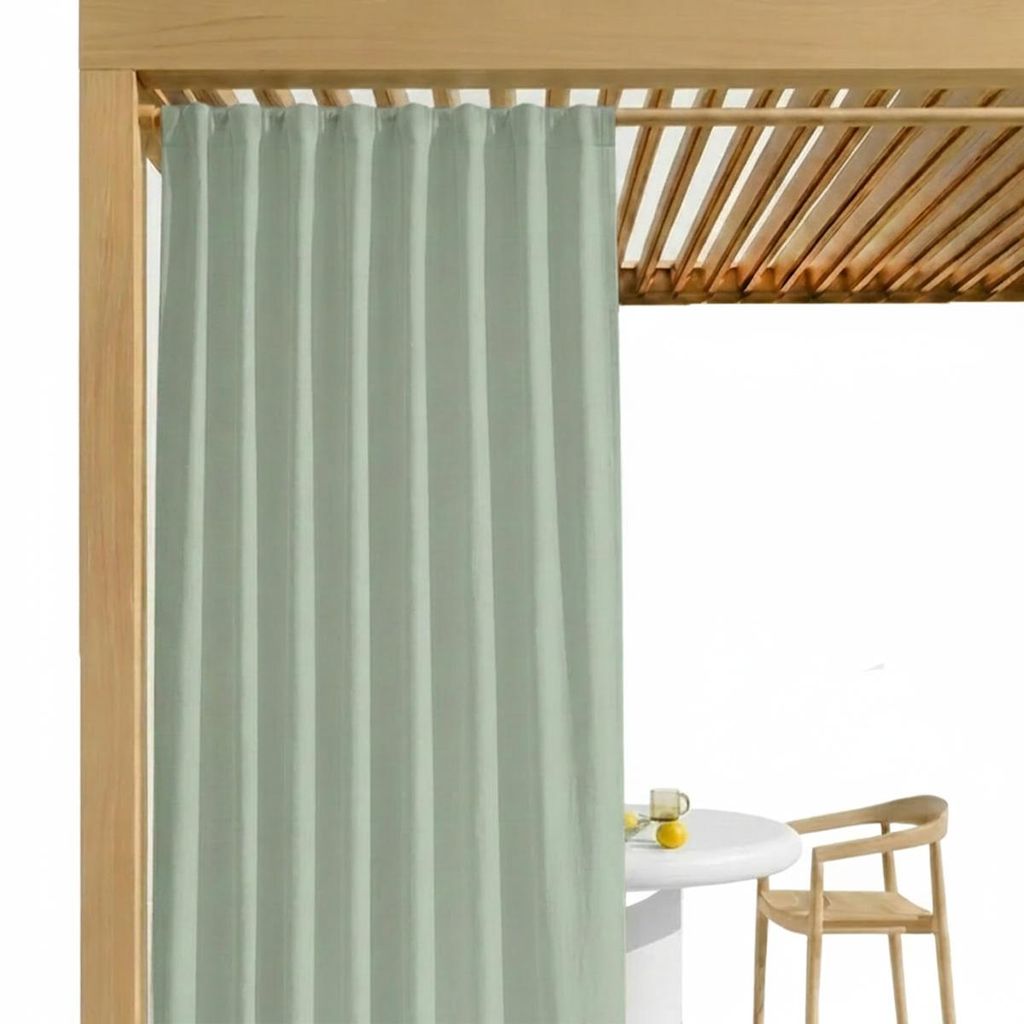 Terrassenvorhang GAIA 140x250 Salbeigrün auf wasserfestem Produktbild 