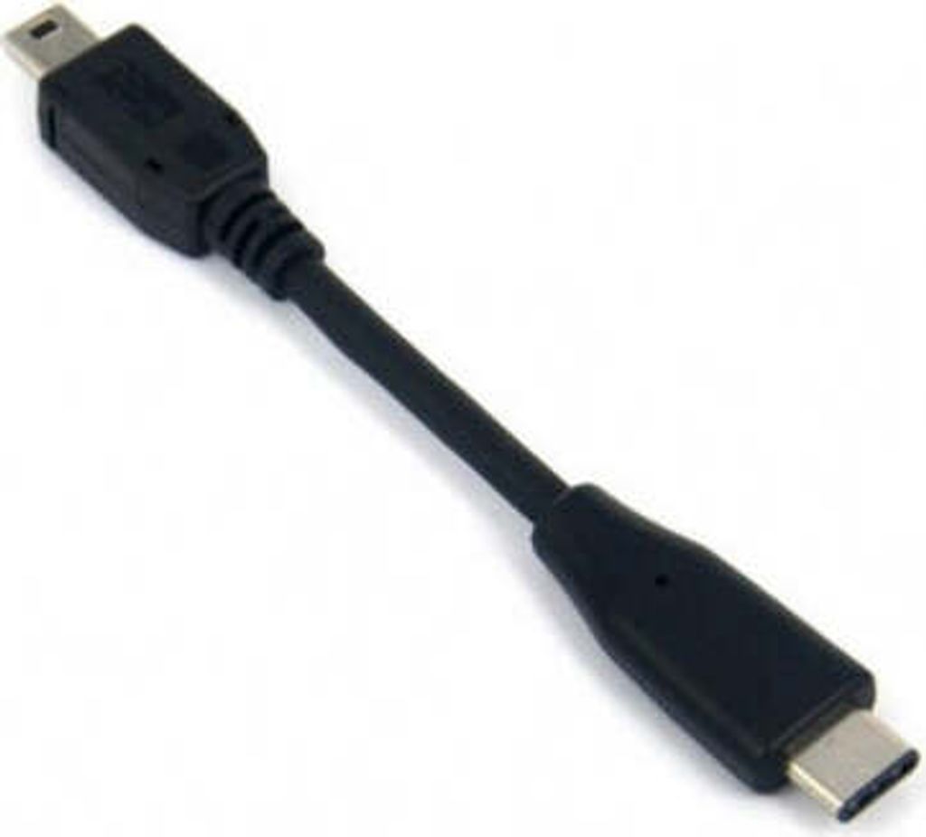 System-S USB Type C 3.1 zu Mini USB Host Adapter OTG On the Go Host Kabel 10 cm in Schwarz