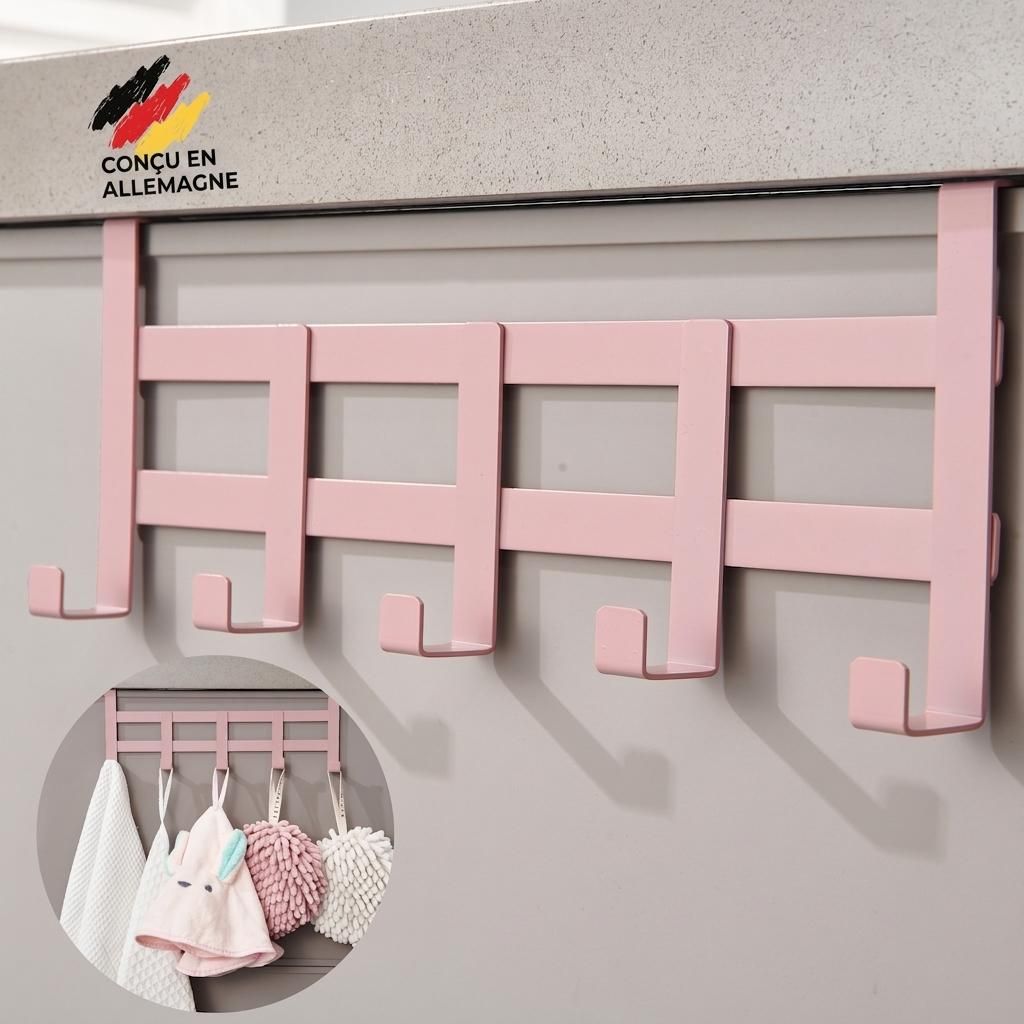 DEKAZIA® Türgarderobe zum Einhängen Rosa Bunt – Türhaken Produktbild 
