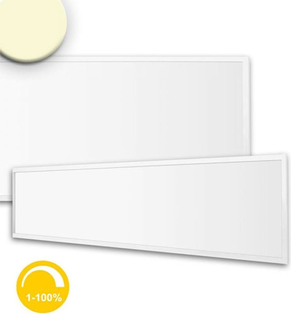 ISOLED LED Panel Business Line 1200 UGR<19 2H/2H, 36W, Rahmen weiß RAL 9016, warmweiß, dimmbar