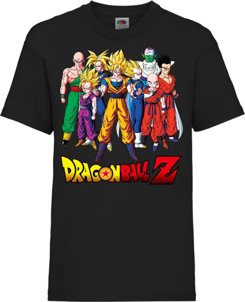 Kinder T-Shirt Dragon Anime Manga Ball Z 12 Z-Fighters, 12-13 Jahr - 152 / Schwarz