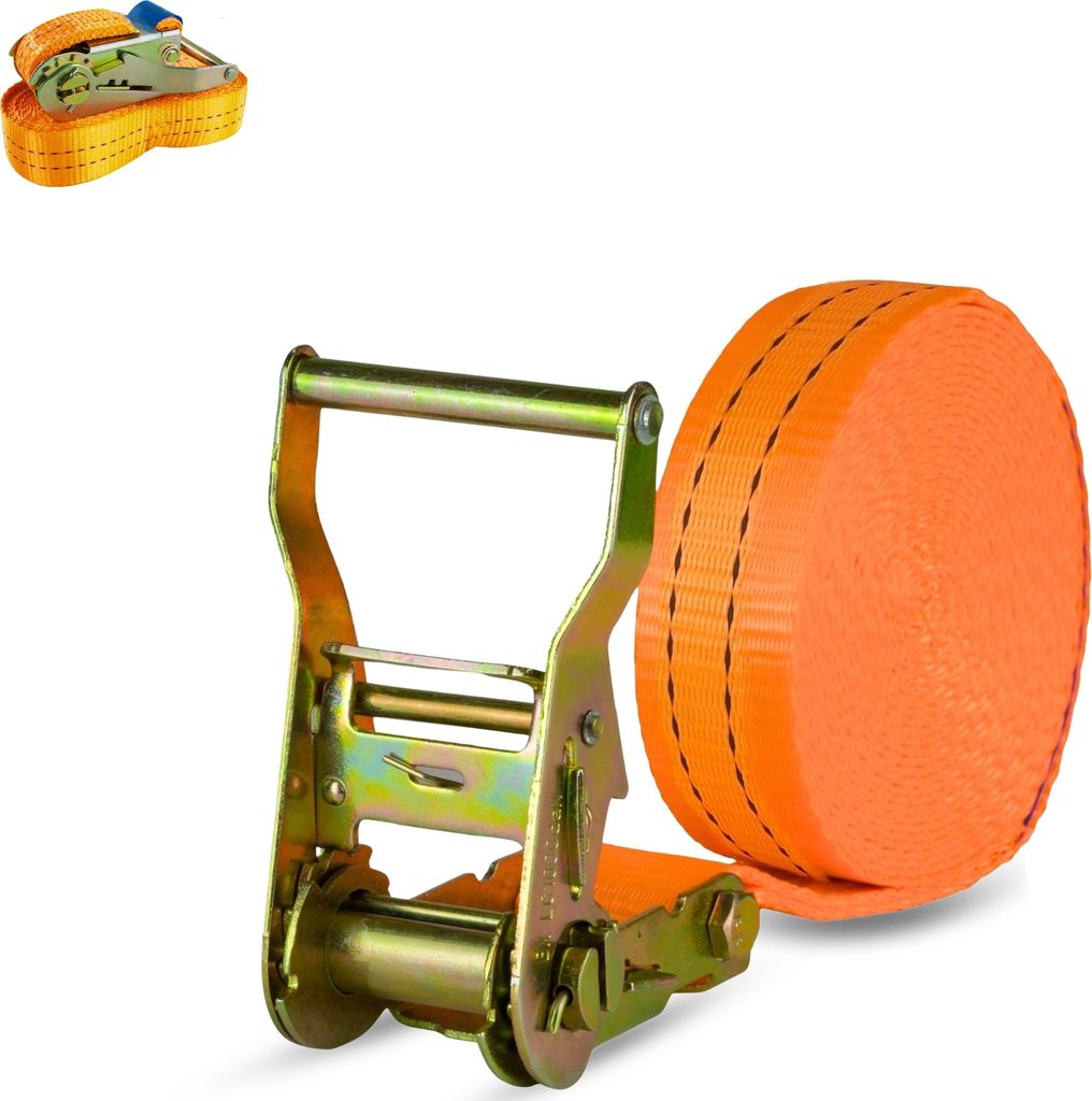 Safetytex 2x Spanngurt 6 Meter 35mm 2000kg einteilig LKW Anhänger Zurrgurt orange