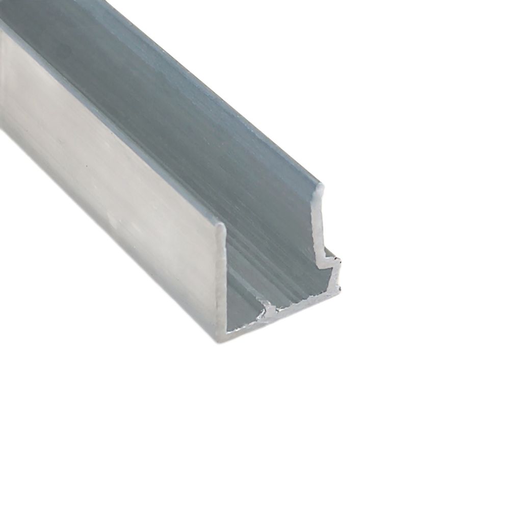 Alu-Abschlussprofil für Stegplatten aus XT PC PMMA Acrylglas Aluminium U-Profil mit Tropfkante (Stärke 10mm - Länge 1050mm)