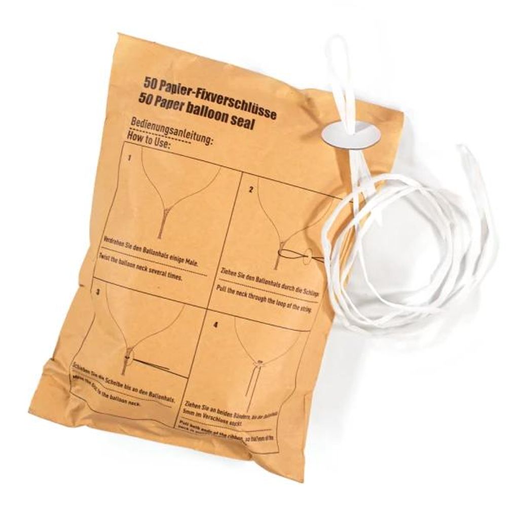 Ballonverschlüsse mit Band - Papier & Pappe - für Produktbild 