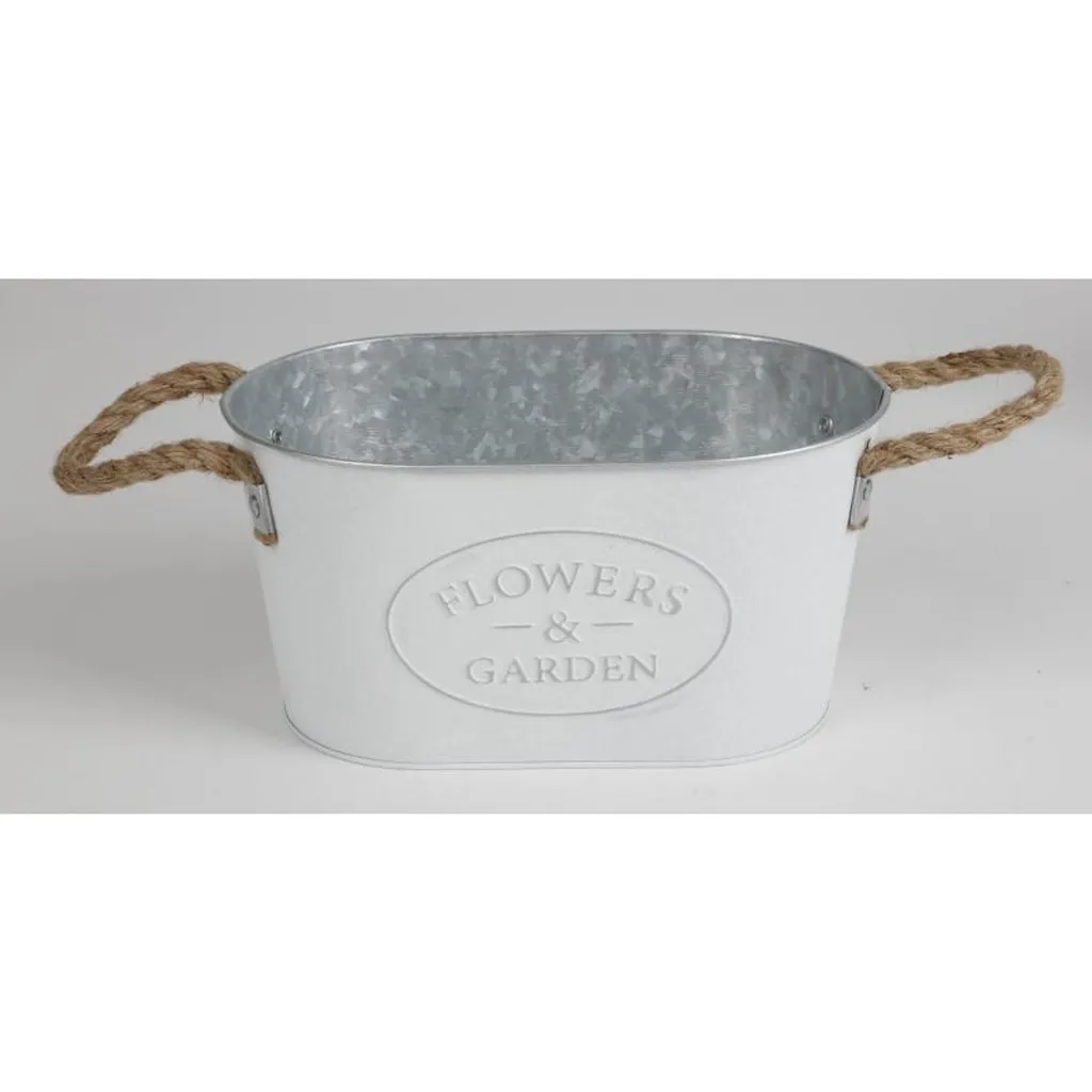 Lot 12 cache-pots fleurs pour balcon et rebord de fenêtre 25cm blanc
