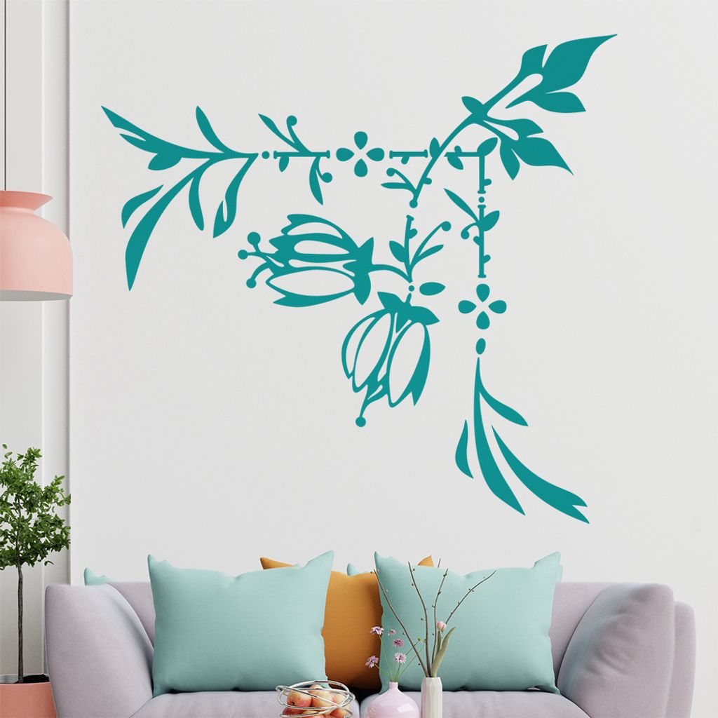 Blumenranke - Linien Wandtattoo in 6 Größen - Wandaufkleber Wall Sticker - Dekoration, Küche, Wohnzimmer, Schlafzimmer, Badezimmer