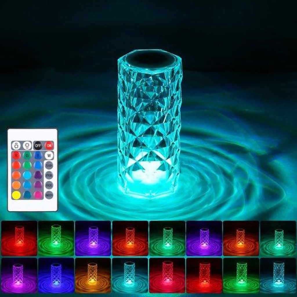 LED-Lampe mit Acrylglas, 16-farbiges RGB-Design, Produktbild 