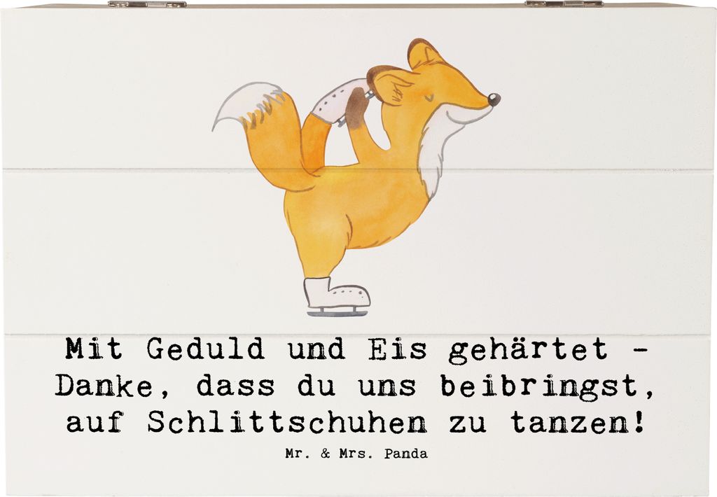 Mr. & Mrs. Panda Kiste Eiskunstlauf Trainerin 22 x 15 cm - Weiß - Geschenk, Anerkennung, Choreographie, Training, Sportart, Geduld, Box, geschenkb...