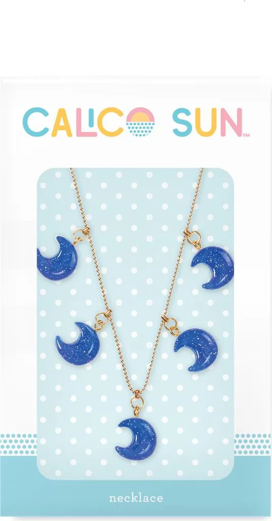 Sophia Moon Necklace Calico Sun: Collana Glitter Blu per Bambina