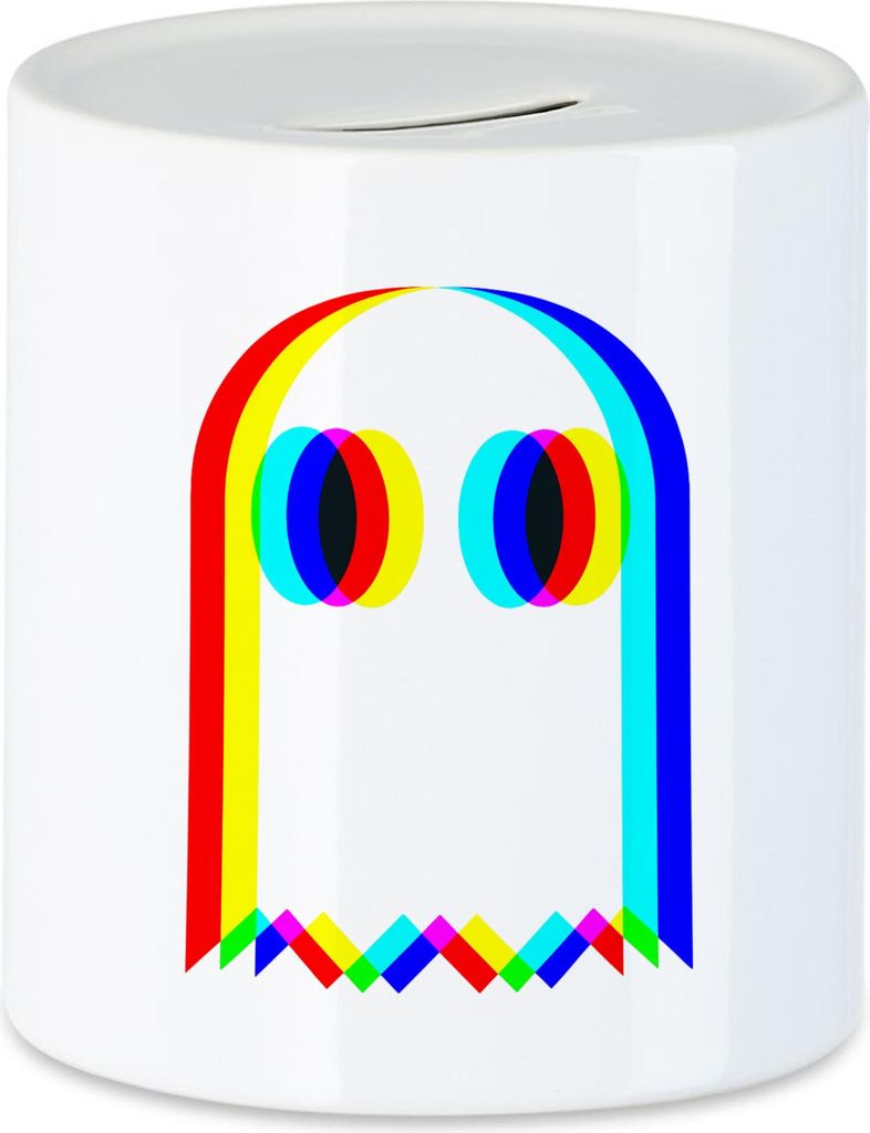 Bunter Retro Geist Spardose – Gaming Geschenk für Nerds