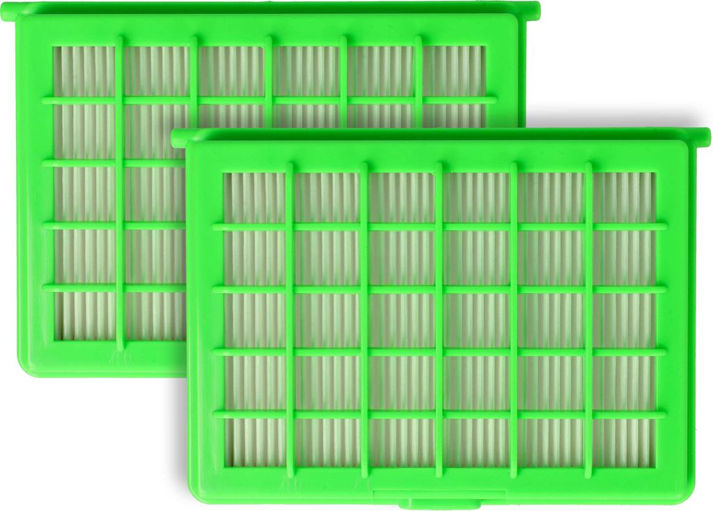 vhbw 2x Staubsaugerfilter kompatibel mit Rowenta RO242301/4Q0, RO2423WA/4Q0, RO1795T1/4Q0, RO244101/4Q0 Staubsauger - HEPA-Filter Grün Weiß