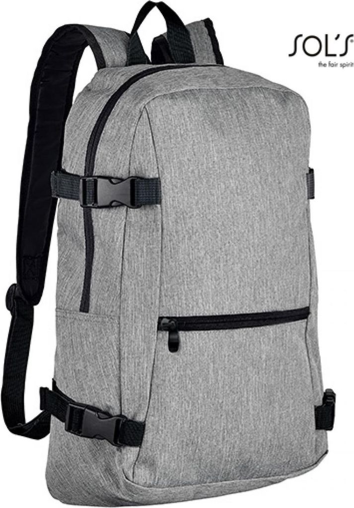 SOLs Bags 01394 | Backpack Wall Street Rucksack | 12,5 x 29 x 45 cm - Farbe: Grey Melange - Größe: 12,5 x 29 x 45 cm