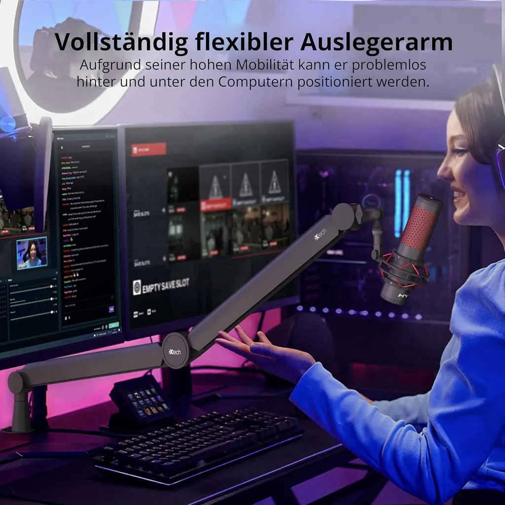 Support Micro Gaming et Podcast IXTECH Valiant pour Setup Streamer Pro - 6