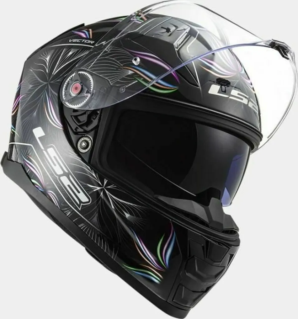 Casque LS2 LS2V2TBW Noir XL Intégral avec Large Visière Panoramique
