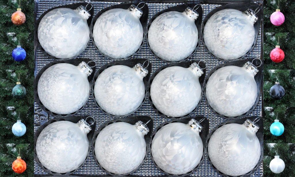 JACK 12x Glas Eislack Christbaumkugeln 6cm Thüringer Produktbild 