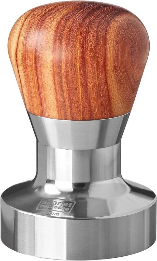 Tasseur de café pour barista domestique en bois rouge et inox 49 mm