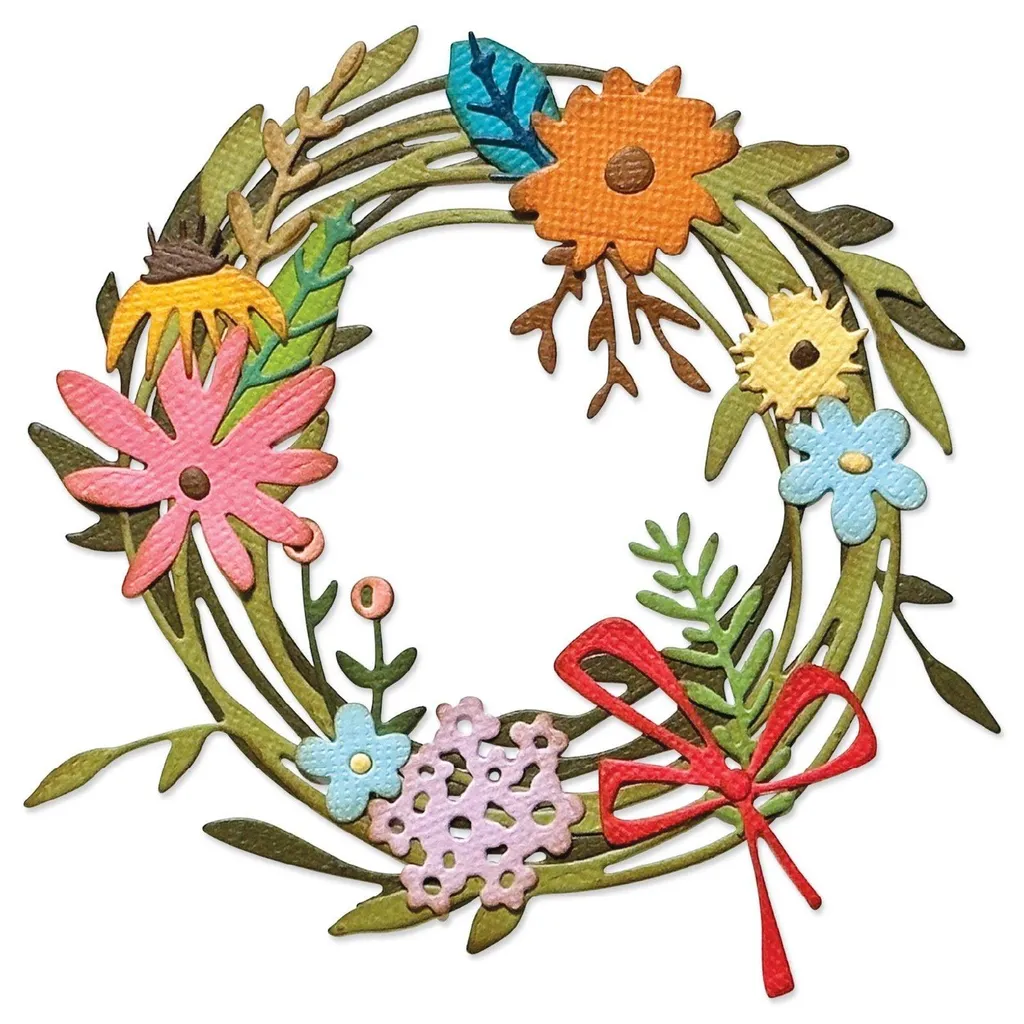 Pochoir de Découpe Fleurs pour Carterie Sizzix Floral Wreath Holtz