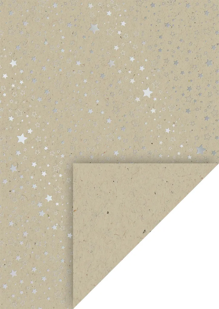 Papier cartonné kraft A4 avec étoiles argentées pour loisirs créatifs