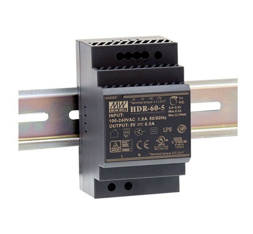 MEAN WELL HDR-60-12, 85 - 264 V, 60 W, 12 V, 4,5 A, RoHS, Obrázek produktu 