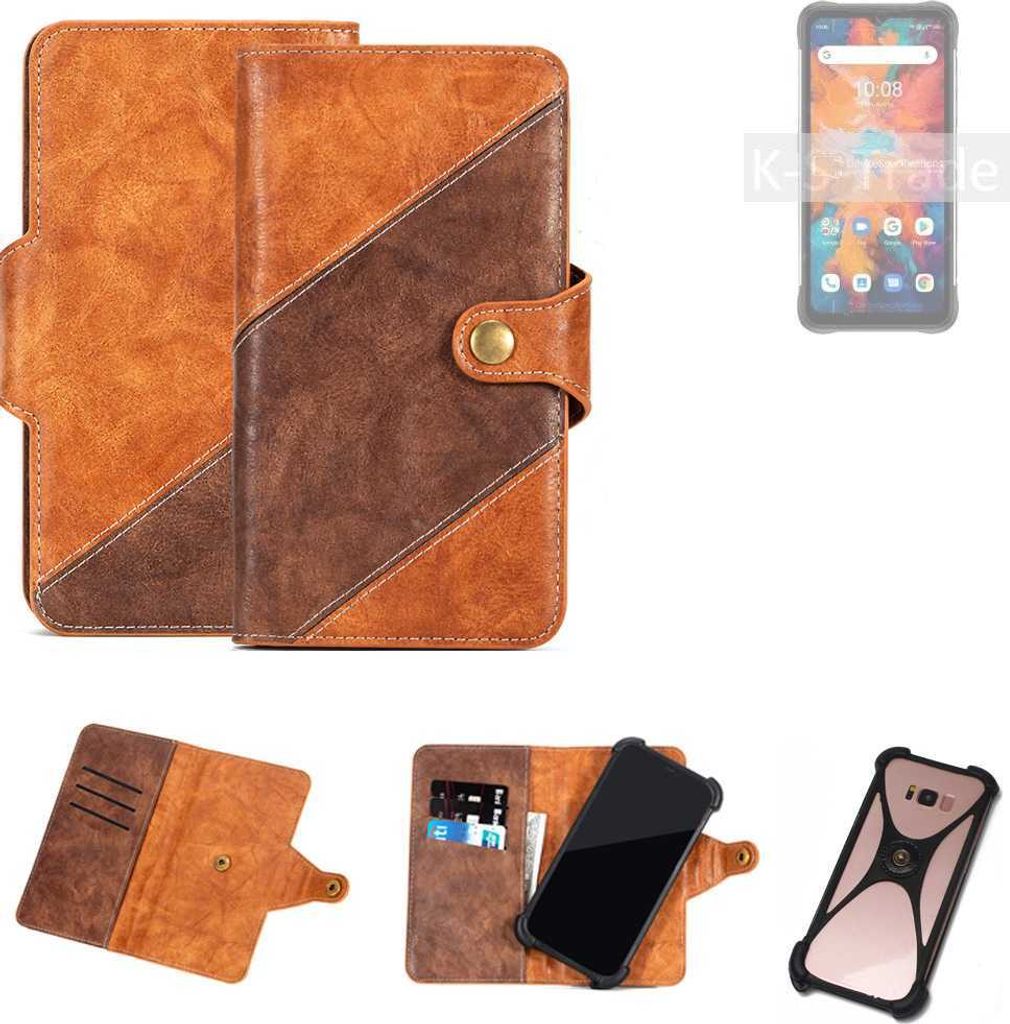 K-S-Trade Handyhülle Schutzhülle Bookstyle Case Wallet-Case kompatibel mit UMIDIGI Bison X10 Pro Cover Klapphülle Kantenschutz Smartphone